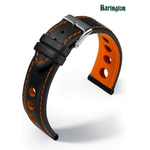 Barington Rallye Uhrenarmband Modell Racing schwarz-orange 22 mm