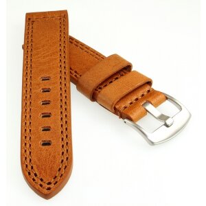 Rindleder Uhrenarmband Modell Calazio wasserfest hellbraun 20 mm