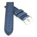 Rindleder Uhrenarmband Modell Calazio wasserfest blau 20 mm