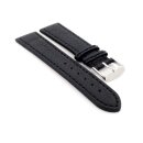 Soft Büffelkalb-Leder Uhrenarmband Modell Kansas schwarz-SN 20 mm