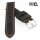 Vollrindleder Uhrenarmband Modell Mountain Bär schwarz orangene Naht 20 mm
