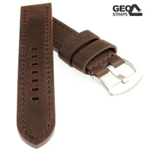 Vollrindleder Uhrenarmband Modell Mountain Bär mocca Ton in Ton 20 mm