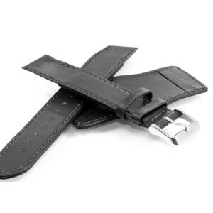 Uhrenarmband für feste Federstege mit Unterlage Modell Bund schwarz 20 mm