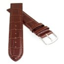 Feines Alligator Leder Uhrenarmband Lausanne-XL extralang dunkelbraun 18 mm