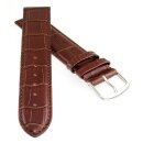 Feines Alligator Leder Uhrenarmband Lausanne-XL extralang dunkelbraun 14 mm