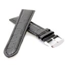 Alligator-Optik Uhrenarmband Modell Louisiana schwarz-TiT 23 mm