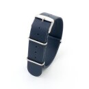 Nato Leder Uhrenarmband Modell United-S blau 20 mm Nato Strap