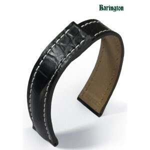 Barington echt Alligator Uhrenband schwarz 18/16 mm, kompatibel Breitling