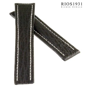 Rios1931 Haifisch Uhrenarmband Modell Continental schwarz 20/18 mm kompatibel Breitling