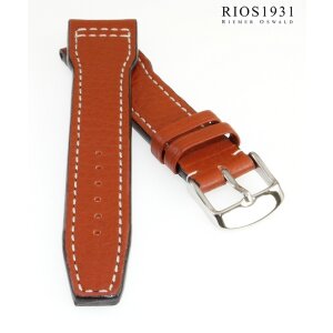 Rios1931 Büffelleder Uhrenarmband Modell Typhoon cognac 20 mm, kompatibel IWC