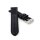 Softweiches Uhrenarmband Modell Cavaliere mit Steppung schwarz 20 mm