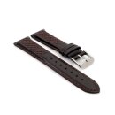 Softweiches Uhrenarmband Modell Cavaliere mit Steppung dunkelbraun 20 mm