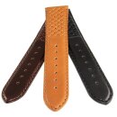 Softweiches Uhrenarmband Modell Cavaliere mit Steppung hellbraun 22 mm