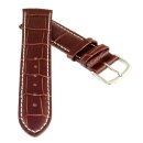 Alligator Rundanstoß Uhrenarmband Modell Rondo-WN dunkelbraun 20 mm