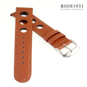 RIOS1931 Rallye Uhrenarmband Modell Racing cognac 18 mm