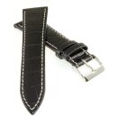 Alligator Uhrenarmband Modell York schwarz 18 mm, kompatibel Breitling