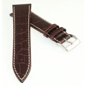 Alligator Uhrenarmband Modell York mocca 20 mm, kompatibel Breitling