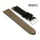 Herzog Pferdeleder Uhrarmband Modell Vintage-Horse schwarz 24 mm Handarbeit