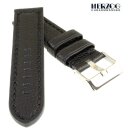 Herzog Rindleder Uhrarmband Modell Extremo schwarz 20 mm Handnaht