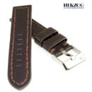 Herzog Rindleder Uhrarmband Modell Extremo mocca 20 mm Handnaht