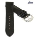 Fluco Uhrenarmband Horween Shell Cordovan Leder schwarz 18 mm Handarbeit