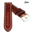 Fluco Uhrenarmband Horween Shell Cordovan Leder Pan mahagoni 24 mm Handarbeit