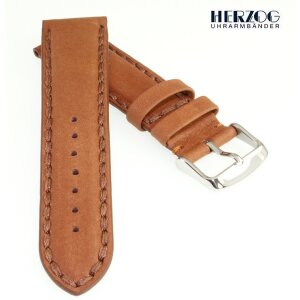 Herzog Lamm-Nappaleder Uhrarmband Modell Chronograph cognac 18 mm wasserfest