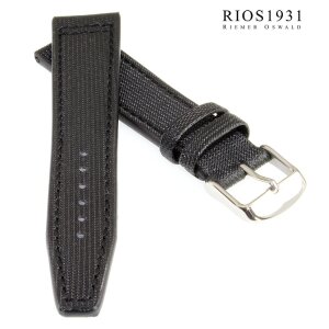 Rios1931 Nytech Uhrenarmband Modell Albatros schwarz 18 mm kompatibel IWC