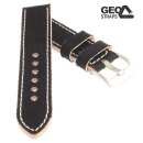 GEO-Straps Canvas Uhrenarmband Modell Vintage-Leinen schwarz 22 mm Handarbeit