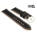 GEO-Straps Canvas Uhrenarmband Modell Vintage-Leinen schwarz 24 mm Handarbeit