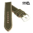 GEO-Straps Canvas Uhrenarmband Modell Vintage-Leinen oliv 24 mm Handarbeit