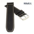 Herzog Vintage Kalb-Nappaleder Uhrarmband Modell Soft-Vintage schwarz 18 mm