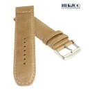 Herzog Vintage Kalb-Nappaleder Uhrarmband Modell Soft-Vintage beige 22 mm