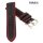 Herzog Kalbsleder Uhrarmband Modell Slackline schwarz-rot 18 mm