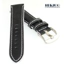 Herzog Kalbsleder Uhrarmband Modell Slackline schwarz-weiß 18 mm