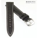 Rios1931 Strauß Uhrenarmband Modell Maxime schwarz 18 mm, kompatibel Jaeger le Coultre