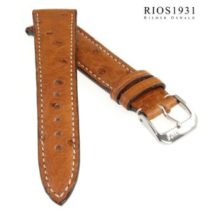 Rios1931 Strauß Uhrenarmband Modell Maxime cognac 18 mm, kompatibel Jaeger le Coultre