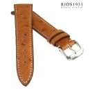 Rios1931 Strauß Uhrenarmband Modell Maxime cognac 18 mm, kompatibel Jaeger le Coultre