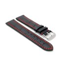 Alligator Uhrenarmband Modell Louisiana-XL schwarz-RN 24 mm, extralang