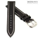 Rios1931 Nytech Uhrenarmband Modell Bass schwarz 18 mm wasserfest