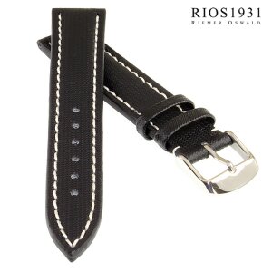 Rios1931 Nytech Uhrenarmband Modell Bass schwarz 22 mm wasserfest