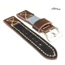 Diloy Jeans-Leder Uhrenarmband Modell Richmond-Pro blau 24 mm