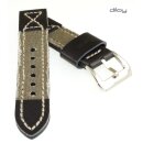 Diloy Jeans-Leder Uhrenarmband Modell Richmond-Pro oliv...