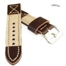 Diloy Jeans-Leder Uhrenarmband Modell Richmond-Pro beige...