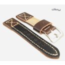 Diloy Jeans-Leder Uhrenarmband Modell Richmond-Pro beige 20 mm