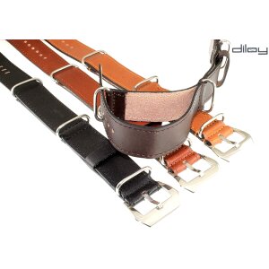 Diloy Nato-Vintage Uhrenarmband Leder-Durchzugsband mocca 22 mm Nato