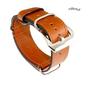 Diloy Nato-Vintage Uhrenarmband Leder-Durchzugsband cognac 24 mm Nato Strap