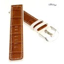 Diloy Alligator Design-Uhrenarmband Genf cognac-creme 18...