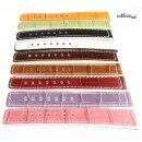 Diloy Alligator Design-Uhrenarmband Genf flieder-weiß 18 mm, doppellagig genäht