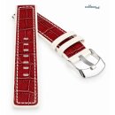 Diloy Alligator Design-Uhrenarmband Genf rot-creme 22 mm,...